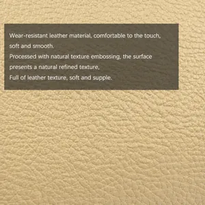 Detailed macro view of beige lychee grain leather texture with wear-resistant finish