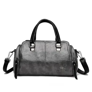 Bolso KAIDIFEINIROO gris oscuro con correas negras en contraste y detalles de metal logo