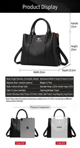 Sac cabas noir texturé avec dimensions et capacité pour iPad 10,9 pouces et A4.