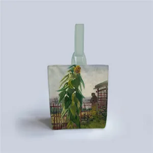 Detail der Van-Gogh-Sonnenblumen-Ölmalerei auf der strapazierfähigen Segeltuchtasche