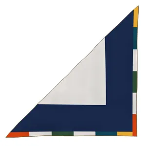 Winter 2024 stylish geometric color block triangle scarf with elegant satin finish