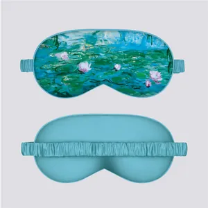 Artistic Oil Painting Sleep Eye Mask Satin Shading Eye Cover For Travel Home Office Soft Breathable Sleep Aid Blindfold