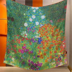 Pañuelo Cuadrado Grande Gustav Klimt Garden Art Print Para Mujer Chal De Acrílico Tipo Cachemir Vintage Multicolor Bufanda Cálida Y Suave Invierno