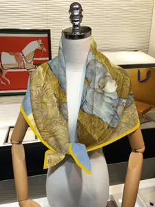 Artistic Van Gogh La Méridienne oil painting print silk scarf on a wooden mannequin