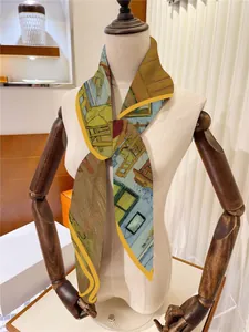 Van Gogh Bedroom painting print silk scarf tied on mannequin neck for a vintage look