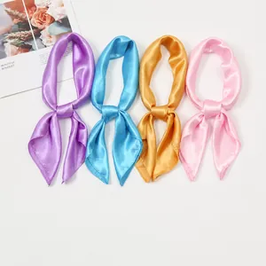 Professionelles Satin Quadratisches Tuch Seidengefühl Einfarbig Hals Kopf Schal Für Damen Kinder Performance Styling Zubehör
