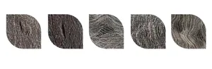 Détail de la texture plissée d'une écharpe en soie et laine gris foncé au fini métallisé