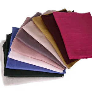 Solid cotton linen scarf for women, soft lightweight beach shawl in multiple colors