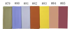 Detailed color chart of lightweight chiffon hijabs in seven vibrant summer shades