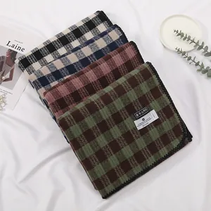 Thick checkered scarves in multiple colors for autumn and winter warmth and comfort