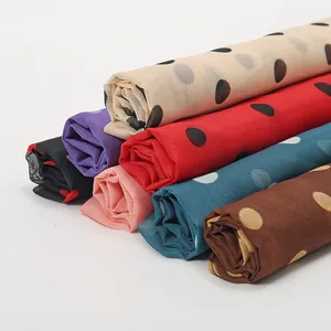 Summer lightweight chiffon neck scarf with stylish polka dot print in multiple colors