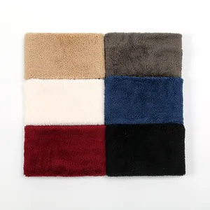 Winter faux wool neck warmer set in six solid colors with soft knitted texture