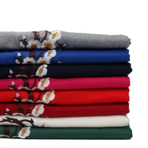 Elegant cashmere-like winter scarf with plum blossom embroidery in multiple colors