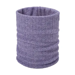 Winter Knitted Neck Gaiter Fleece Lined Warm Thick Cable Knit Snood Scarf Windproof Solid Color Neck Warmer For Men Women
