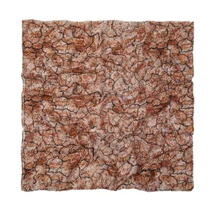 Fashionable spring voile scarf featuring a vintage brown branch pattern with soft texture