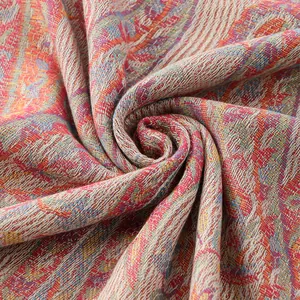 Écharpe classique en polyester à motif cachemire, châle bohème coloré avec pompons