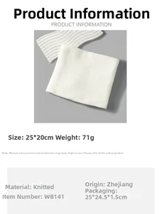 Specifiche del girocollo in maglia con dimensioni 25x20cm e materiale in maglia morbida