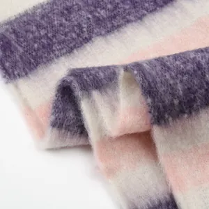 Rainbow plaid winter scarf in thick cashmere-like fabric with colorful stripes