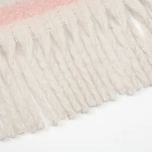 Rainbow plaid scarf with tassels and thick cashmere texture for winter warmth