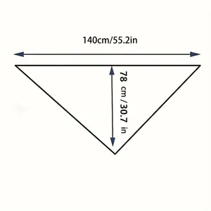Size diagram of the skull print scarf showing 140cm length and 78cm vertical height