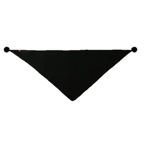 Elegant black knit triangle shawl featuring stylish faux fur pom-pom corner accents