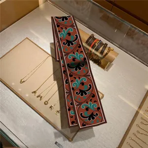 Μεταξωτό φουλάρι Dunhuang με vintage μοτίβα για τα μαλλιά και τη γυναικεία μόδα