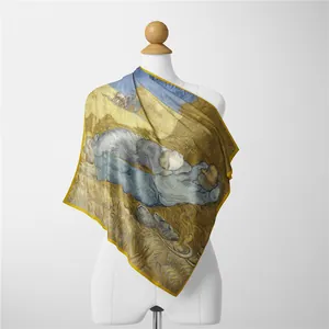 Van Gogh Middag schilderij zijden sjaal 53cm vierkante halsdoek voor dames