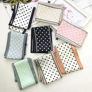 French Vintage Polka Dot Satin Scarf For Women Elegant Narrow Scarf Headband Neck Tie Hair Ribbon Fashion Accessories