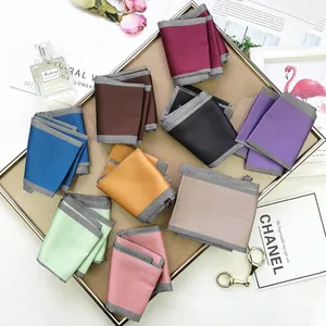 Écharpe Étroite en Satin de Style Coréen Avec Bordure en Chevrons Pour Femmes Écharpe de Cou Élégante Ruban Décoratif Pour Cheveux