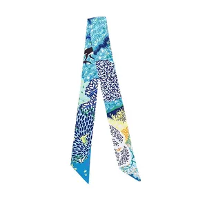 Elegante sciarpa Twilly multicolore per manici di borse e accessori per capelli