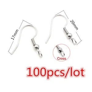 Vue détaillée des crochets de boucles d'oreilles en acier de 20mm avec dimensions