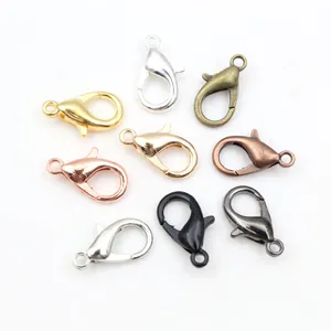 Zinc alloy lobster clasps for DIY jewelry making in nine assorted metallic finishes