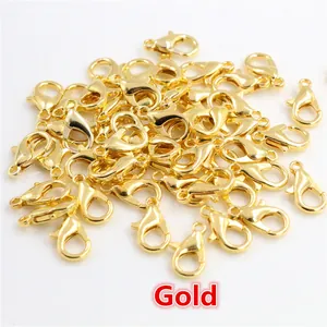 Bulk gold lobster clasps for DIY jewelry making and chain connector accessories