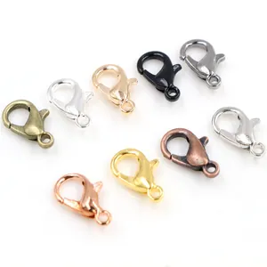 Assorted metal lobster clasps in nine finishes for jewelry making and DIY crafts