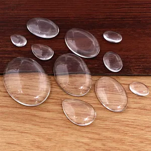 Cabochons En Verre Transparent Ovales En Forme De Goutte Patchs De Gemmes De Temps Pour Fabrication De Bijoux Bricolage Pendentifs
