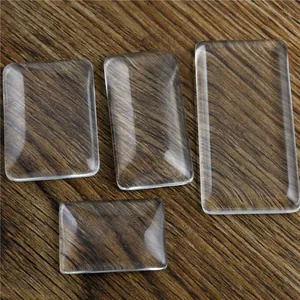 Cabujones rectangulares de cristal en cuatro tamaños para joyería DIY sobre madera