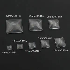 Cabujones cuadrados de cristal en 8 tamaños para joyas DIY y colgantes caseros