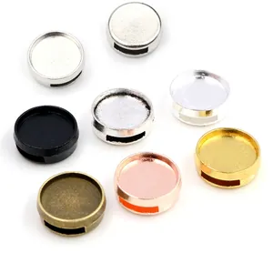 Alloy Round Slider Beads Jewelry Tray Base DIY Making Components Antique Silver Bronze Gold Rose Gold Findings For Bracelet Necklace