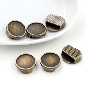 Antik-Bronze DIY Schmucksockel Set für Halsketten und 12mm Glas Cabochon Anhänger
