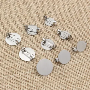 Set di basi per spille piatte in acciaio inossidabile 304 per creazione di gioielli