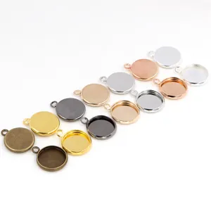 Basi tonde per cabochon in metallo in vari colori per la creazione di gioielli DIY