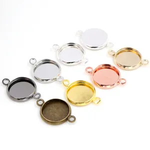 7 Colors of double-loop round iron jewelry base connectors for DIY jewelry making sets