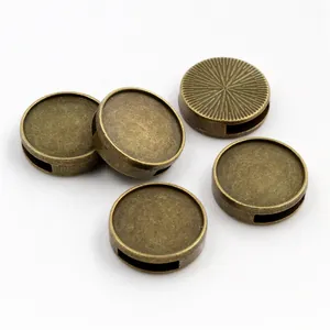 Base rotonda in bronzo antico con foro da 10mm per ciondoli e gioielli fai da te