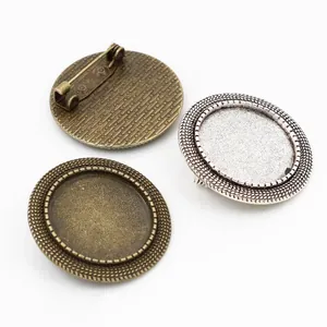 Antikbronze und Silber 20mm ovale Broschen-Rohlinge für DIY-Schmuckherstellung