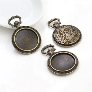 Supports pendentifs vintage 20mm en alliage bronze avec motifs floraux baroques