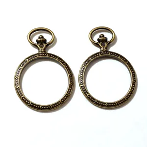 Support pendentif 30mm bronze style montre à gousset pour bijoux en résine UV DIY