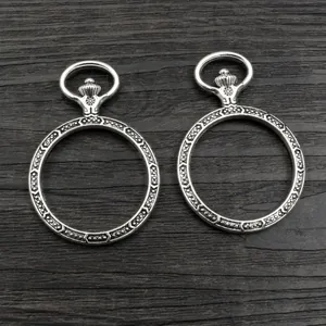 Deux cadres de montre à gousset argent vintage de 30mm pour bijoux en résine DIY