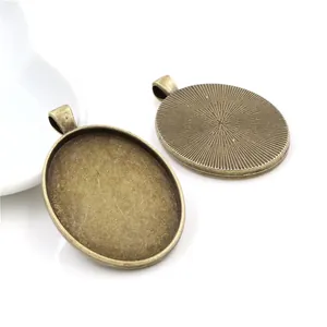 Basi per cabochon ovali 30x40mm in lega bronzo vintage per ciondoli fai-da-te