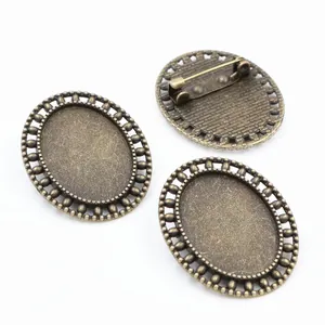 Οβάλ βάση μενταγιόν 18x25mm από κράμα αντίκες μπρονζέ για DIY κοσμήματα με παραμάνες