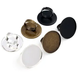 DIY Ringrohlinge 30mm Fassungen in Silber, Bronze und Matt-Schwarz für Schmuck